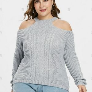 New Sz14 Crop gray sweater